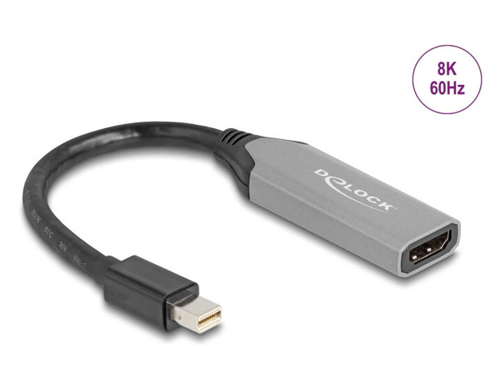 DeLOCK 64331 videokabel adapter 0,15 m Mini DisplayPort HDMI Sort, Grå