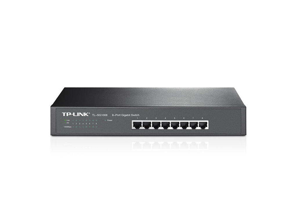 TP-Link TL-SG1008 Ikke administreret Gigabit Ethernet (10/100/1000) 1U Sort