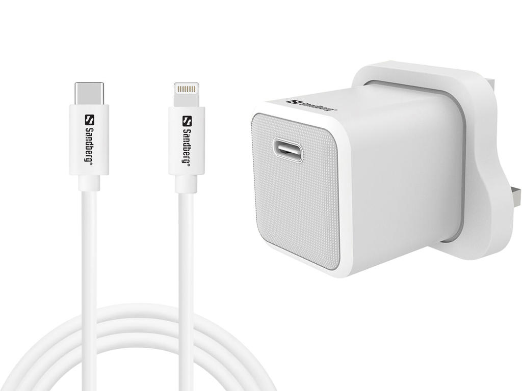 Sandberg 441-64 oplader til mobil enhed Universel Hvid Vekselstrøm Hurtig opladning Indendørs