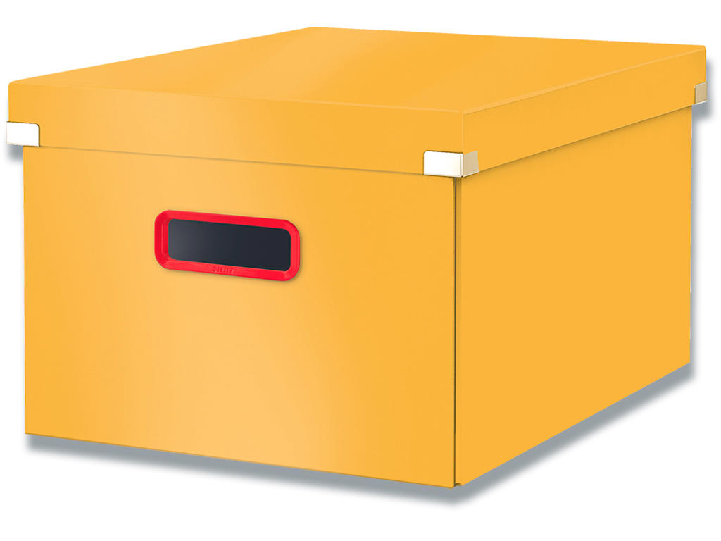 Opbevaringsboks, Medium A4, Med håndtag, Varm gul, Leitz Click & Store Cosy 