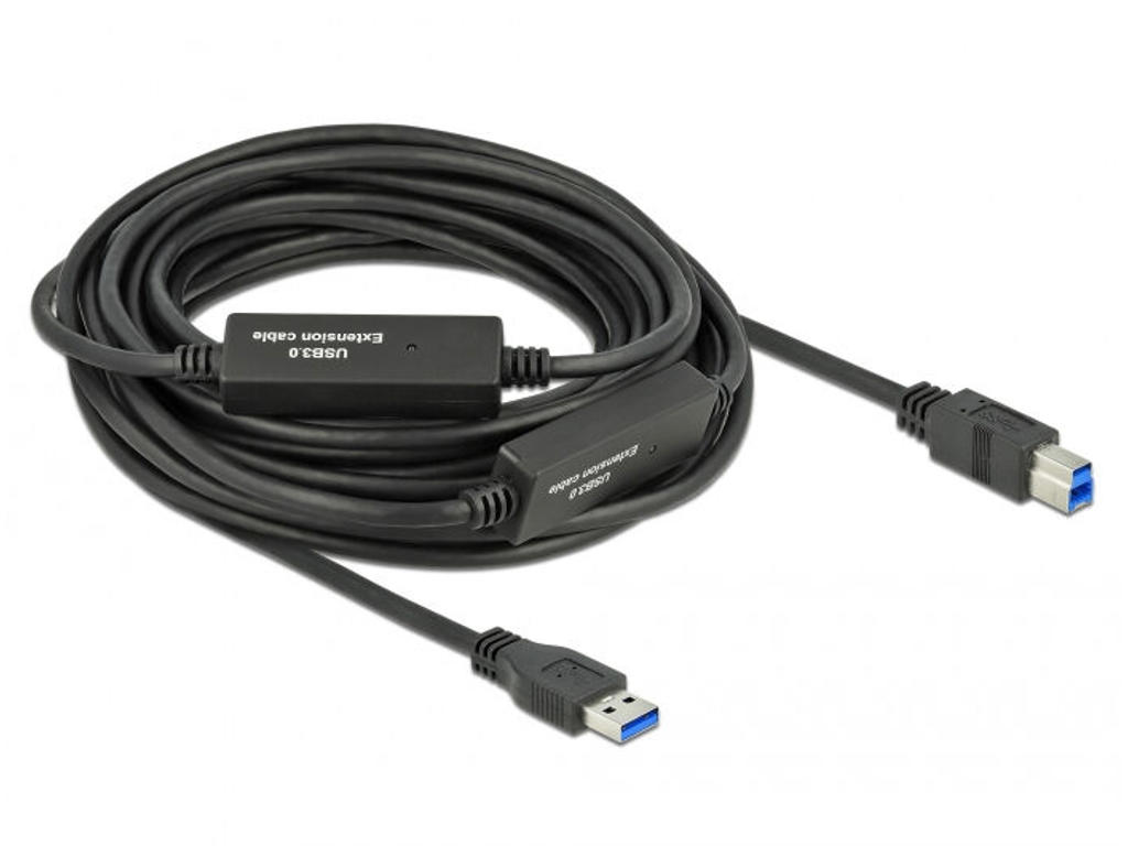 DeLOCK 85380 USB-kabel USB 3.2 Gen 1 (3.1 Gen 1) 10 m USB A USB B Sort