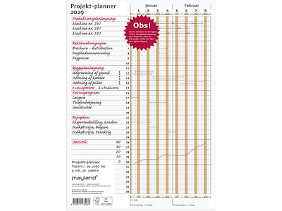 Projekt planner, 2029, Hele året, Grøn, Mayland