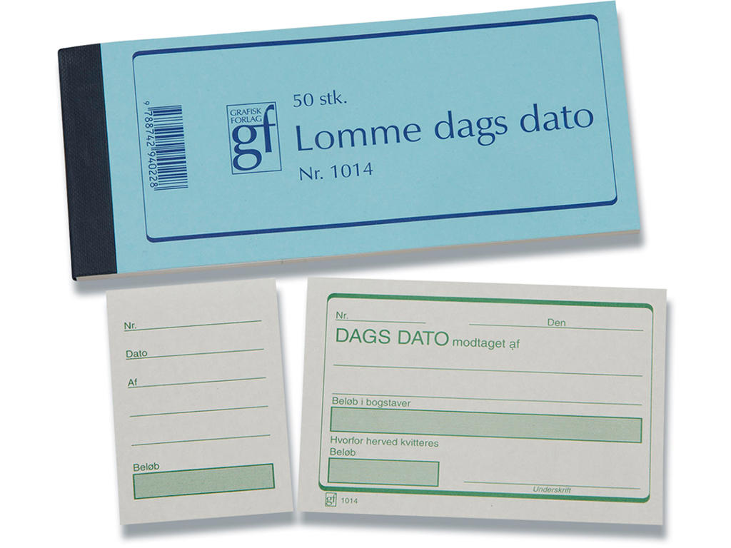 Dags dato, Med talon, 50 blade, 148x70 mm, GF 