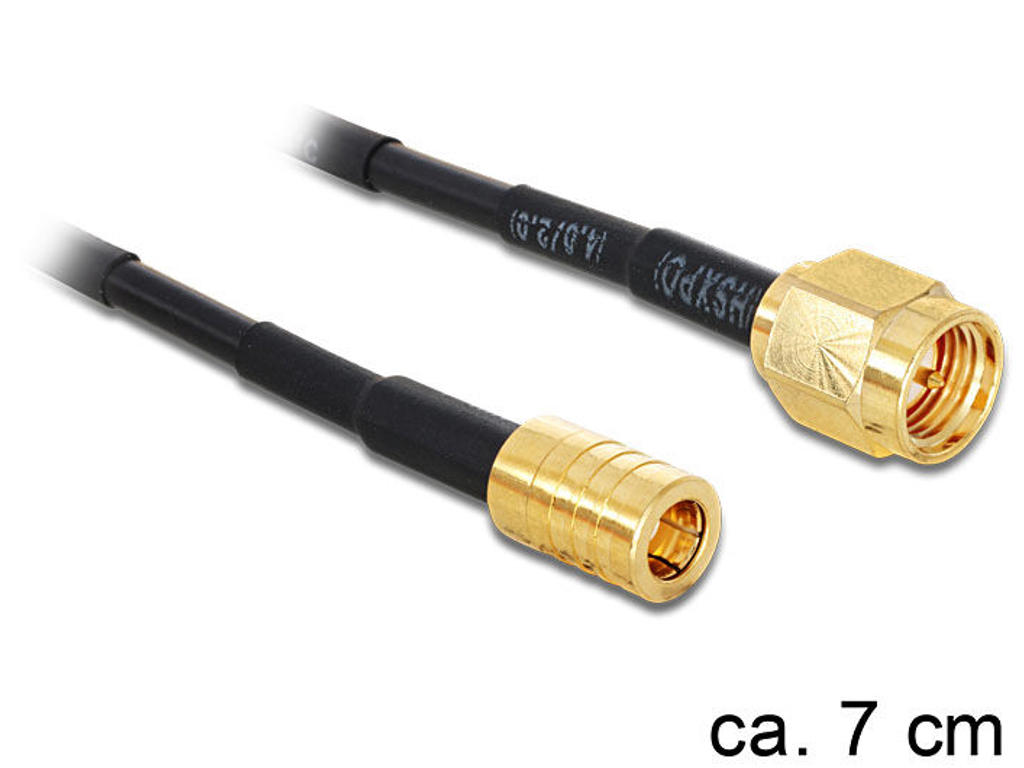 DeLOCK 88474 signalkabel 0,07 m Guld, Sort