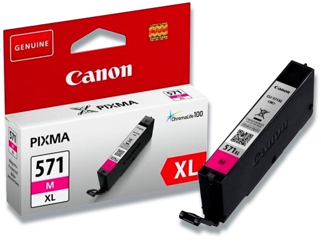 Blækpatron, 1 stk, 715 sider, Magenta-rød, Canon CLI-571XLM