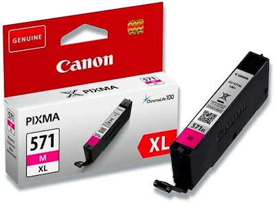 Blækpatron, 1 stk, 715 sider, Magenta-rød, Canon CLI-571XLM