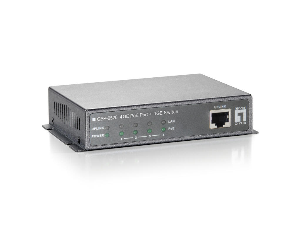 LevelOne GEP-0520 netværksswitch Gigabit Ethernet (10/100/1000) Strøm over Ethernet (PoE) Sort