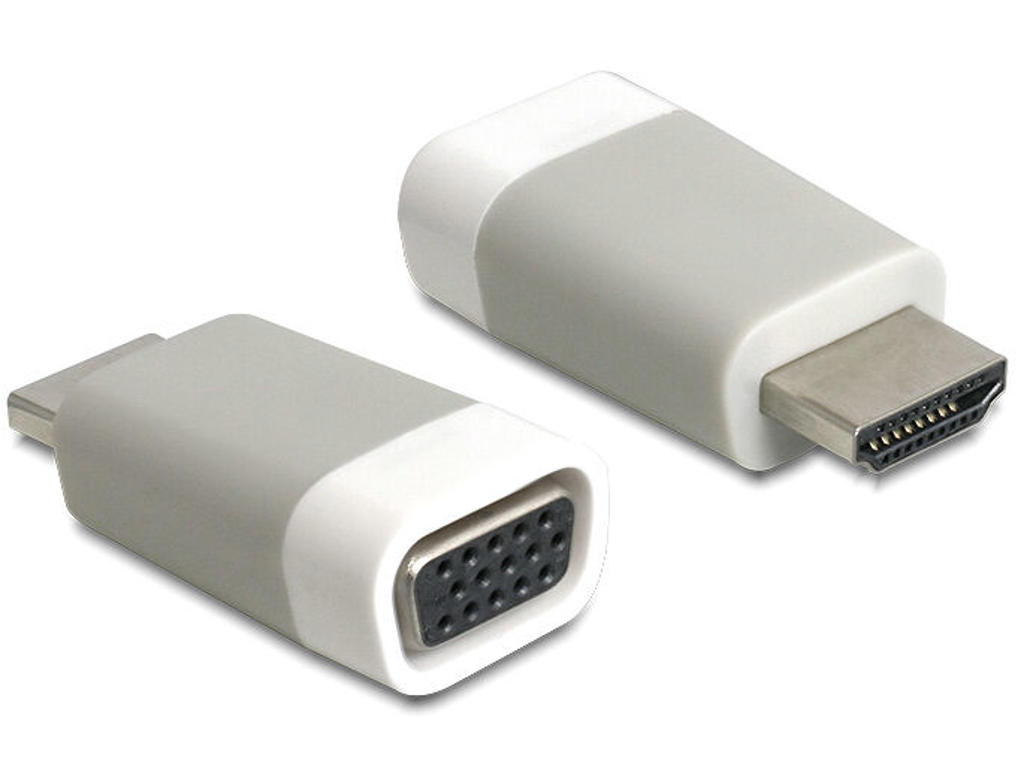DeLOCK 65472 kabel kønsskifter HDMI-A VGA Hvid