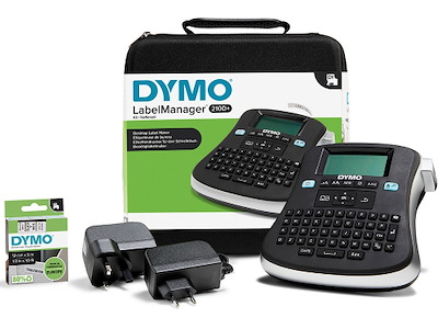 Labelprinter, Håndholdt, Stand-alone, D1 tape 6-12 mm, Dymo LabelManager 210D Kuffertsæt