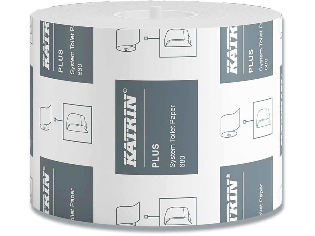 Toiletpapir, Udvendig oprulning, 2 lag, 36 ruller, Katrin Plus System 680
