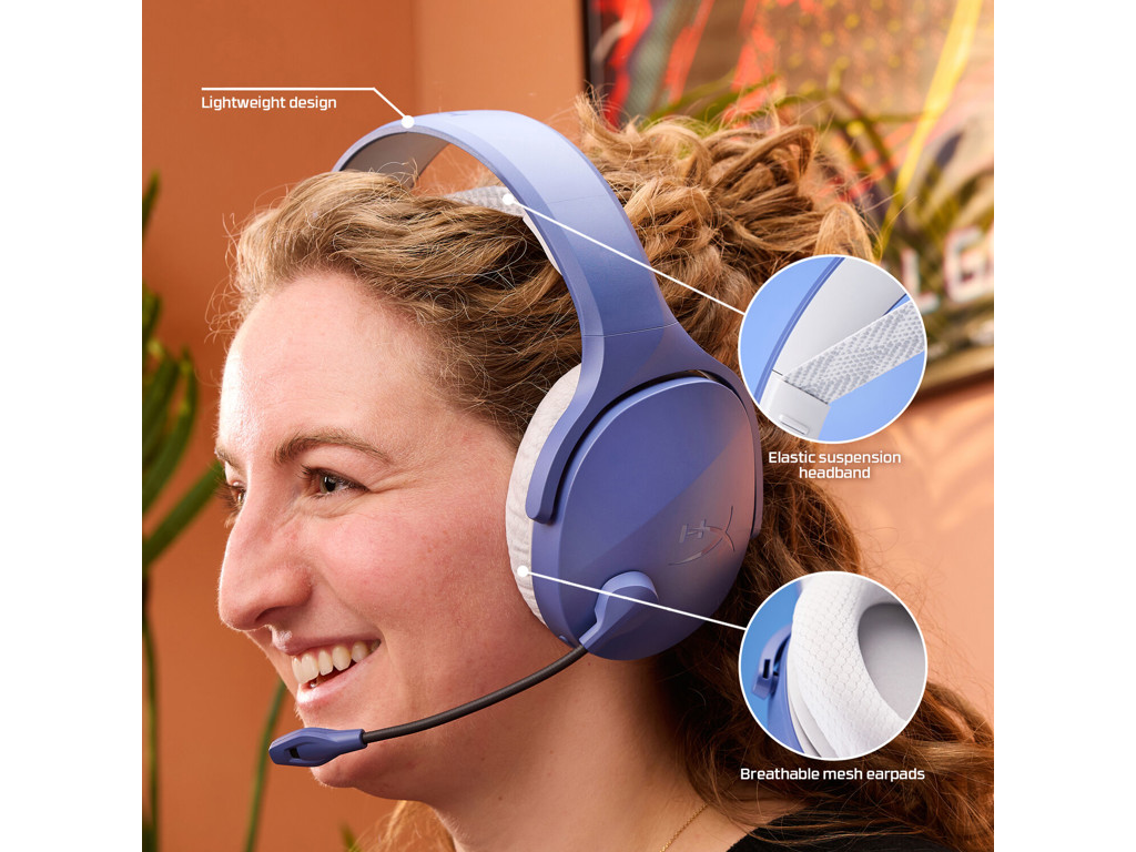 HyperX Cloud Jet – trådløst gamingheadset (lyseblå)