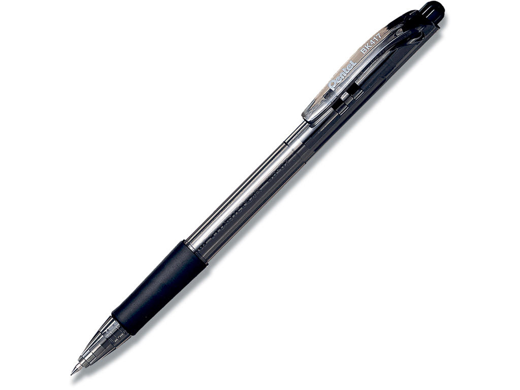 Kuglepen, 0.7 mm, 0.35 mm, Sort, Pentel BK417