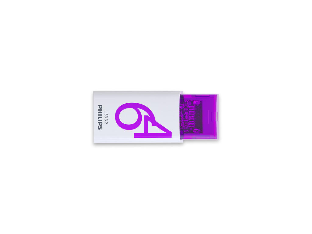 Philips Click USB-nøgle 64 GB USB Type-C 3.2 Gen 1 (3.1 Gen 1) Violet, Hvid