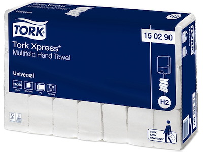 Håndklædeark, 2 lag, Z-fold, 4746 ark, Tork Xpress H2