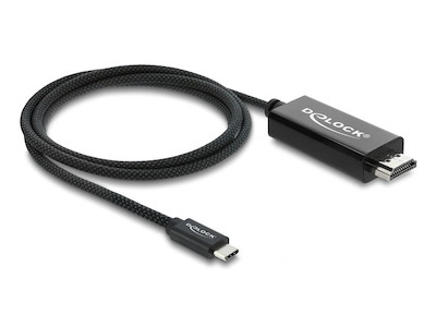 DeLOCK 81703 videokabel adapter 1 m USB Type-C HDMI Sort