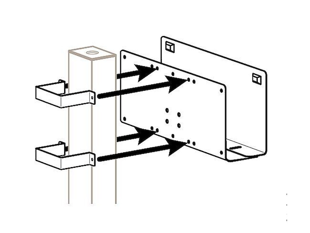 Ergotron Attachment Options 3" x 3" Post Peripheral Bracket. Grå