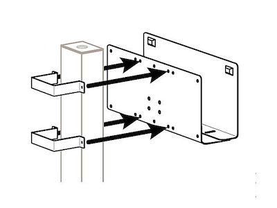 Ergotron Attachment Options 3" x 3" Post Peripheral Bracket. Grå