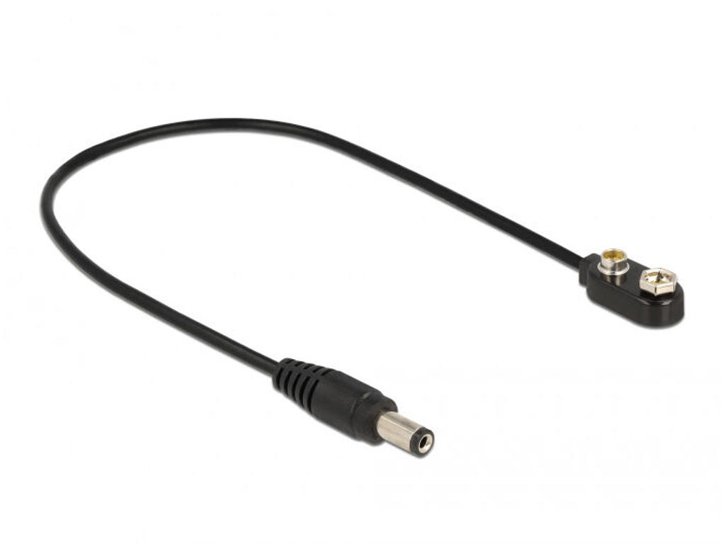 DeLOCK 86697 kabel kønsskifter 9 V block battery DC 5.5 x 2.1 Sort