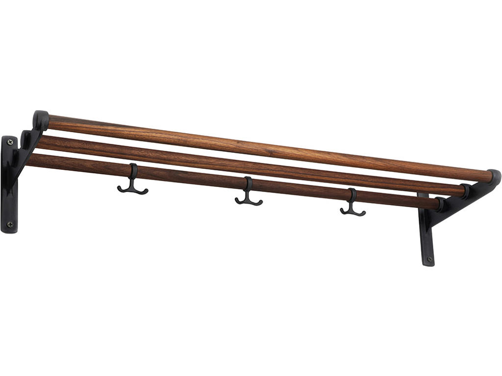 Hatte- og skohylde tilpasset længde, Nostalgi, Valnød/sort, Essem Design DK