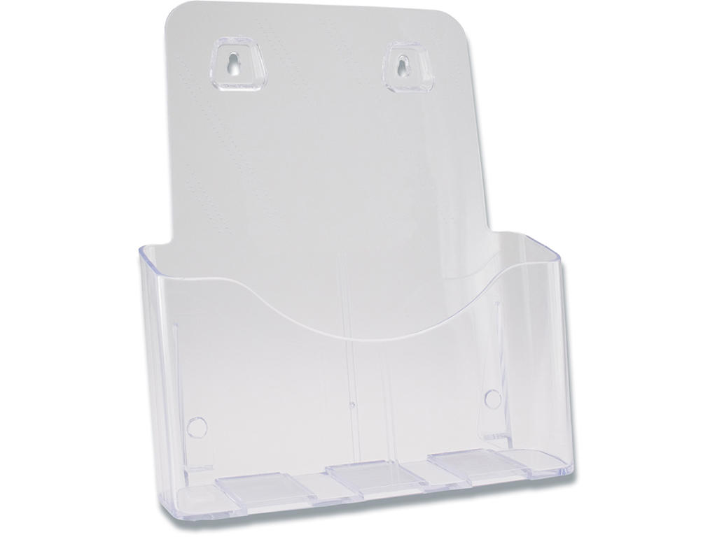 Brochureholder A4, Højformat, 1 fag Til bord/væg, Transparent, BNT