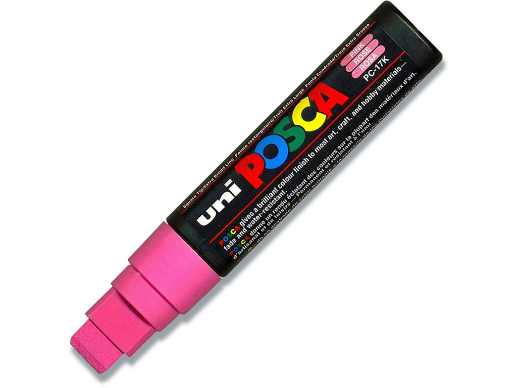 Paint marker, 15 mm, Pink, XXL spids, uni Posca PC-17K