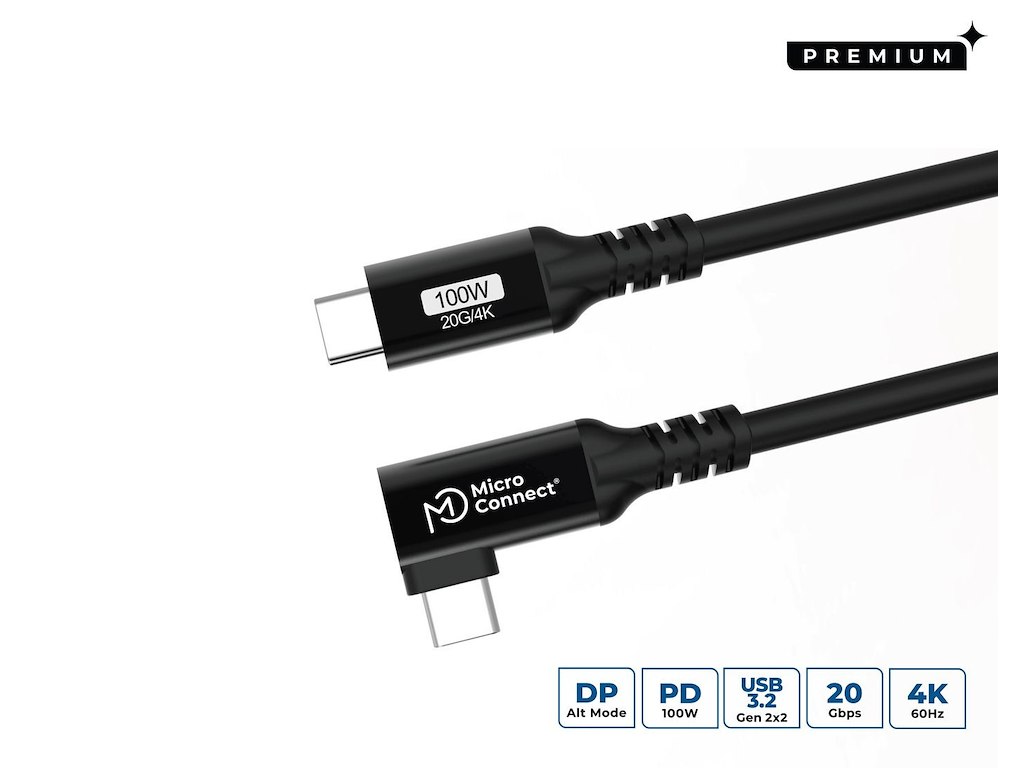 Microconnect USB3.2CC015-A USB-kabel USB 3.2 Gen 2x2 0,15 m USB C Sort