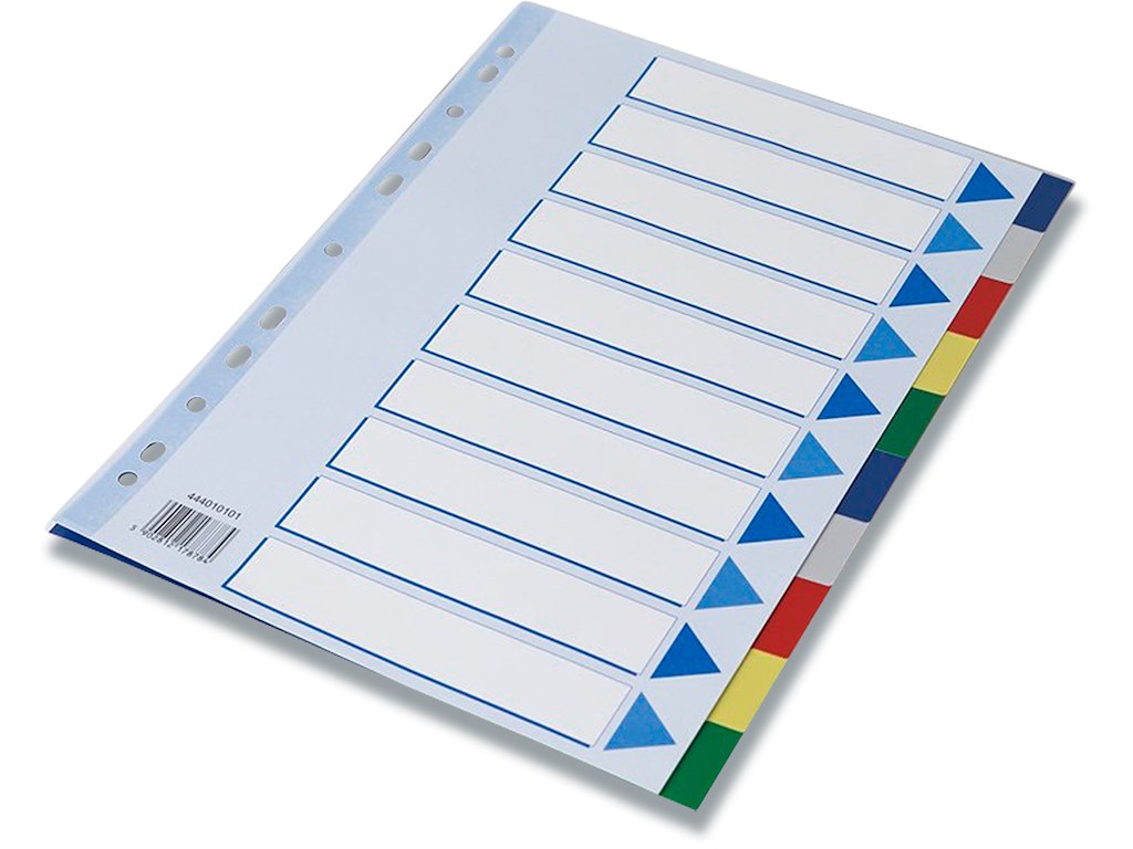 Faneblade, A4, 10-delt, Flerfarvet, Q-Line 