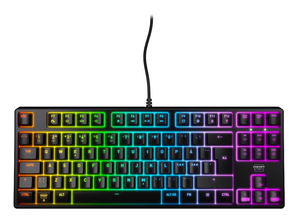 CHERRY K4V2 TKL tastatur Spil USB QWERTY Nordisk Sort