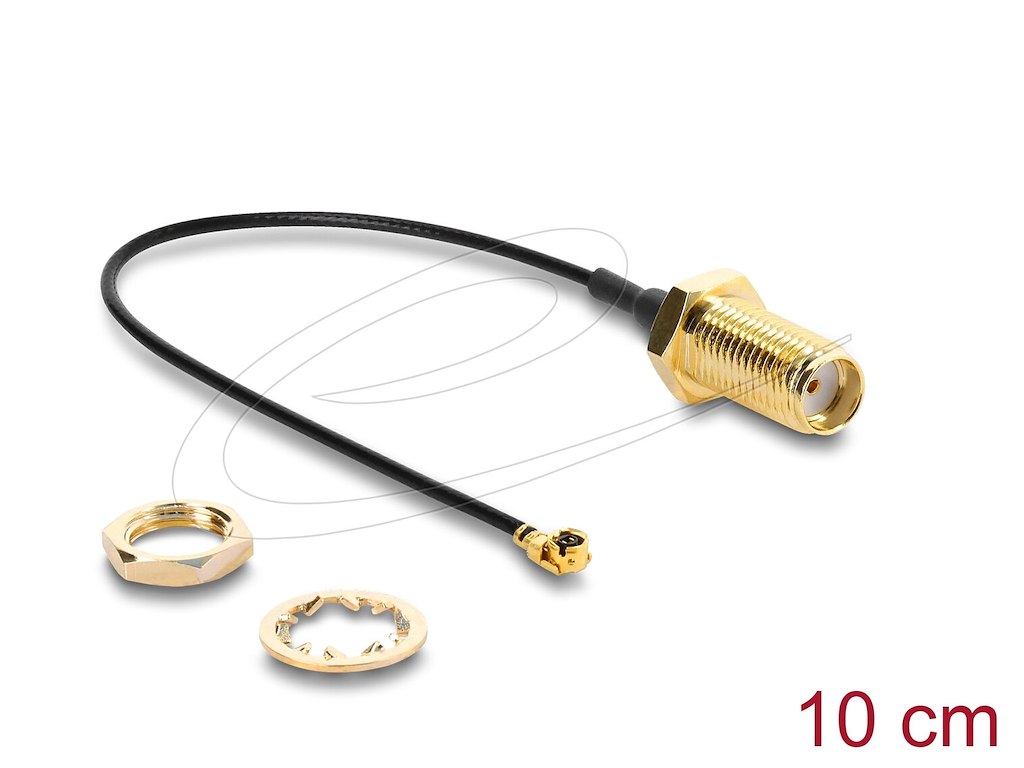 DeLOCK 67413 koaxial kabel 1.13 0,1 m SMA I-PEX MHF1 Sort