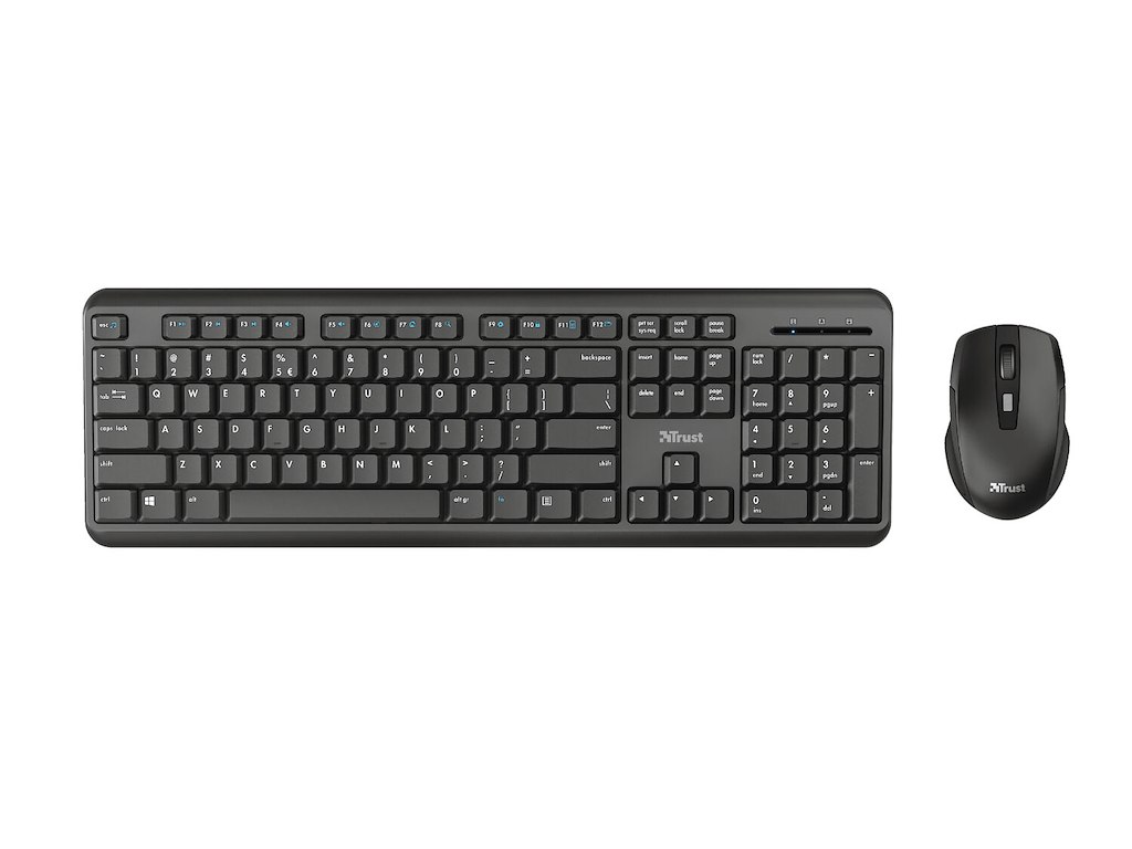 Trust TKM-350 tastatur Mus inkluderet Kontor RF trådløst QWERTZ Tysk Sort
