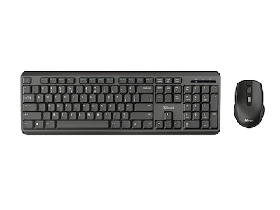Trust TKM-350 tastatur Mus inkluderet Kontor RF trådløst QWERTZ Tysk Sort