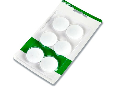 Magneter, Hvid, Ø3 cm, 6 stk, BNT Office 