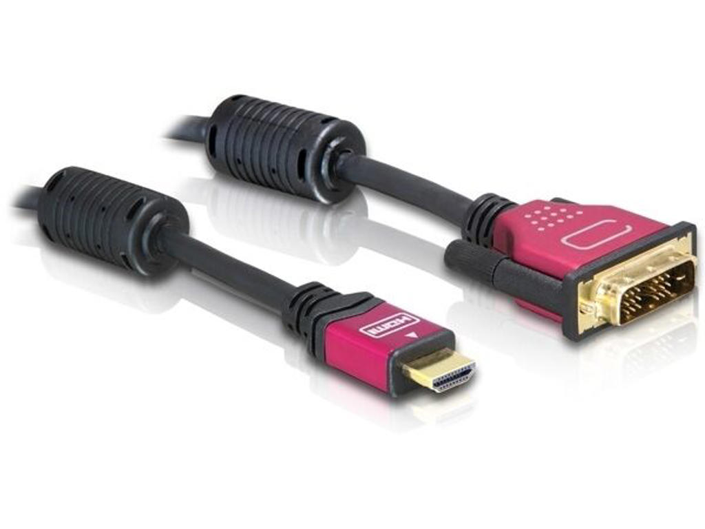 DeLOCK HDMI - DVI Cable 5.0m 5 m DVI-D Sort