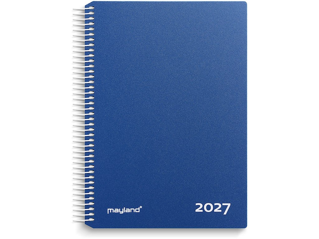 Kalender, 2027, Time, 1 dag pr. side, Blå, Mayland