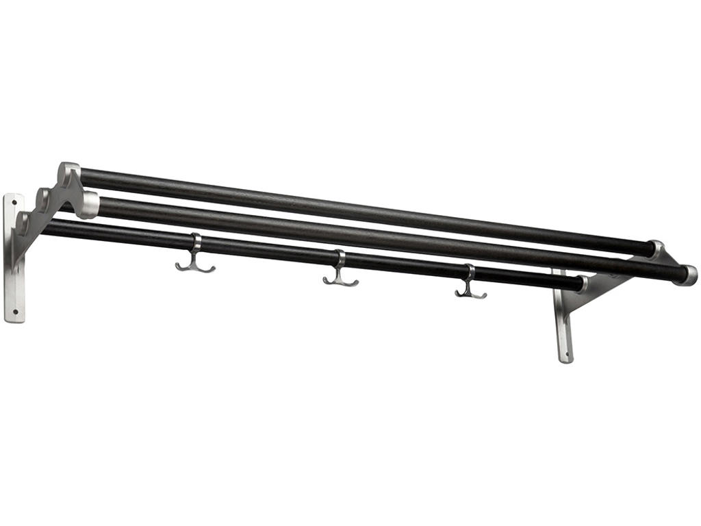 Hattehylde tilpasset længde, Nostalgi, Modelnr 291, Sortbejdset eg/aluminium, Essem Design DK