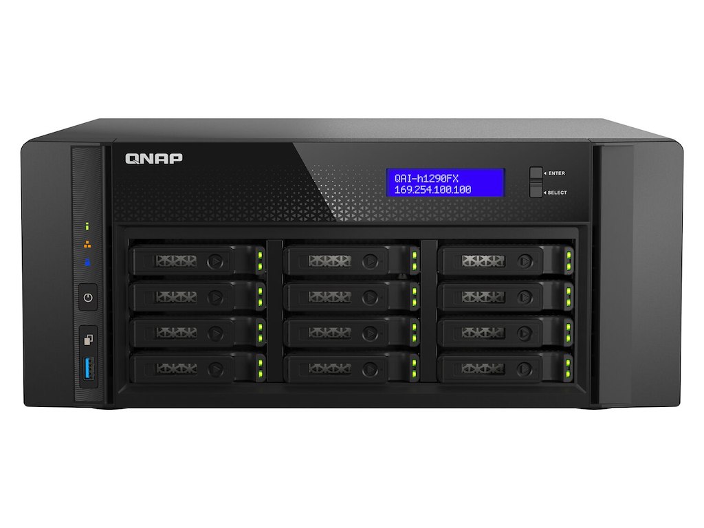 QNAP QAI-h1290FX NAS Tower EPYC 7302P 128 GB DDR4 0 TB QuTS hero Sort