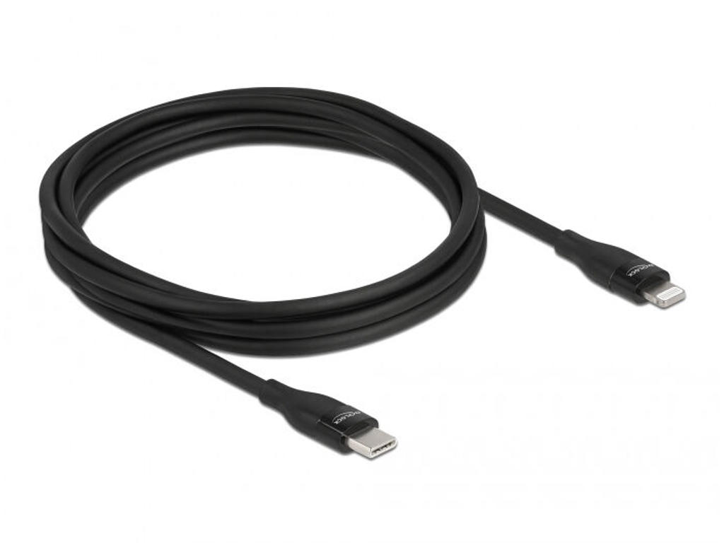 DeLOCK 86638 kabel til mobiltelefon Sort 2 m USB C Lightning