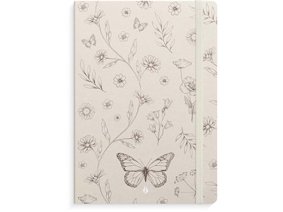 Notesbog, A5, Linjeret, Butterfly , Mayland Deluxe