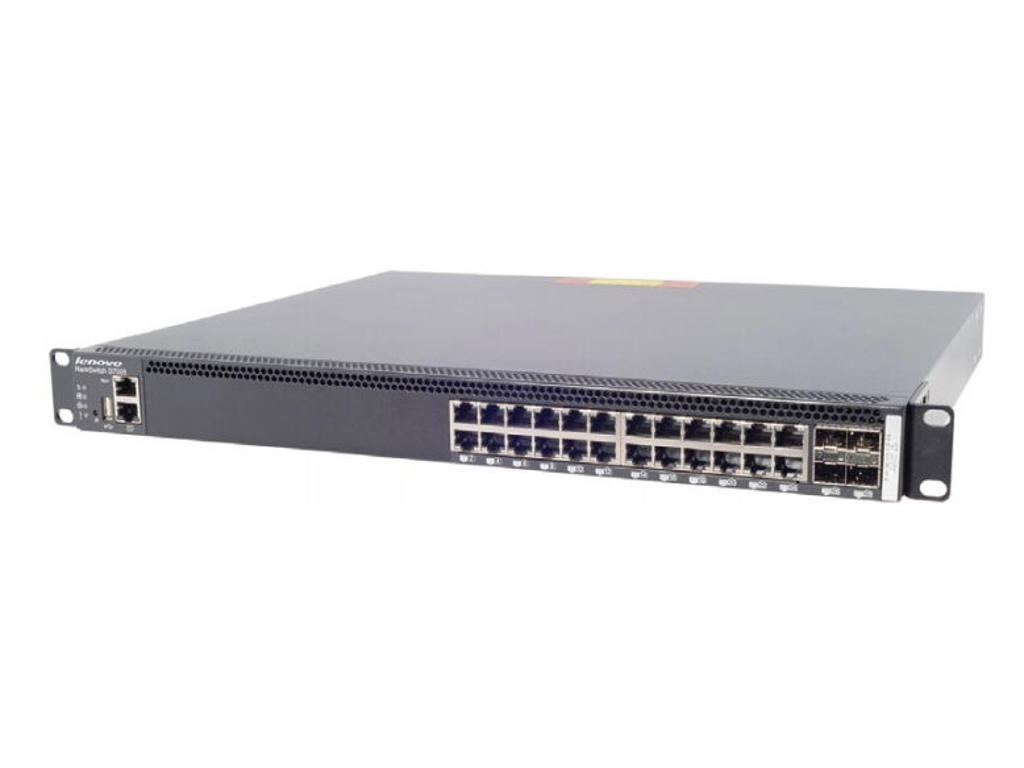 Lenovo RackSwitch G7028 Administreret L2 Gigabit Ethernet (10/100/1000) 1U Sort