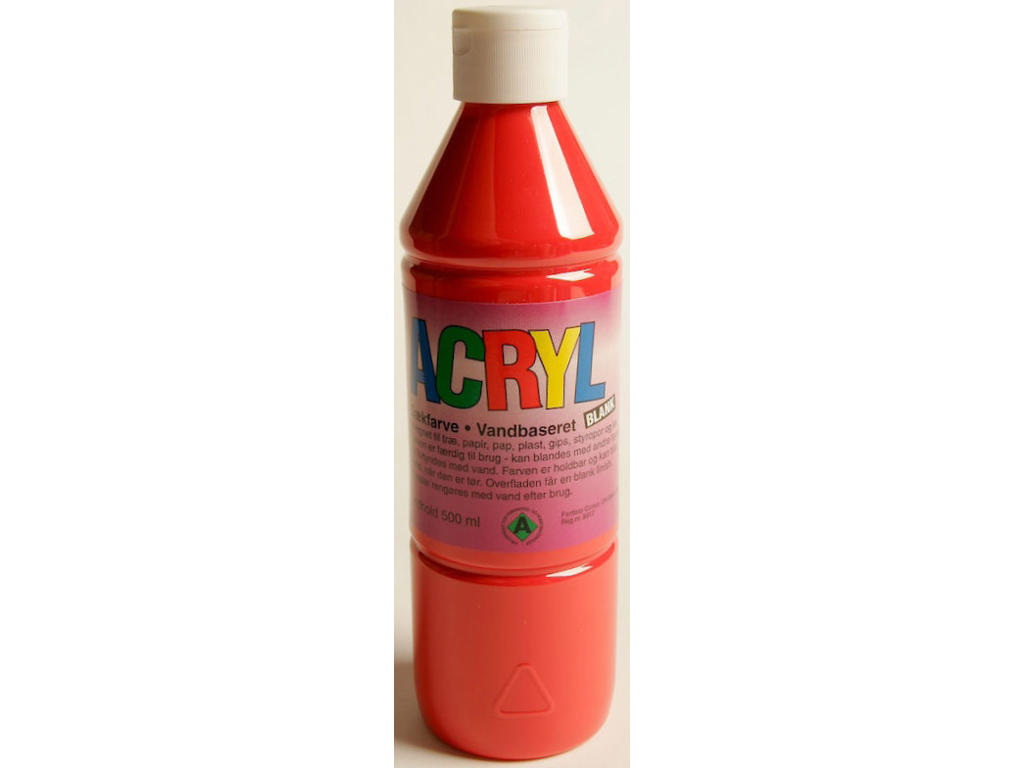 Akrylmaling, Rød, 500 ml, Fantasy