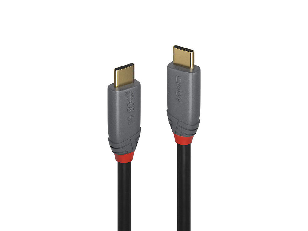 Lindy 36900 USB-kabel 0,5 m USB C Sort, Grå
