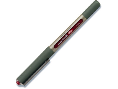 Rollerball pen, 0.7 mm, 0.3 mm, Mørkerød, uni-ball Eye Fine UB-157-50