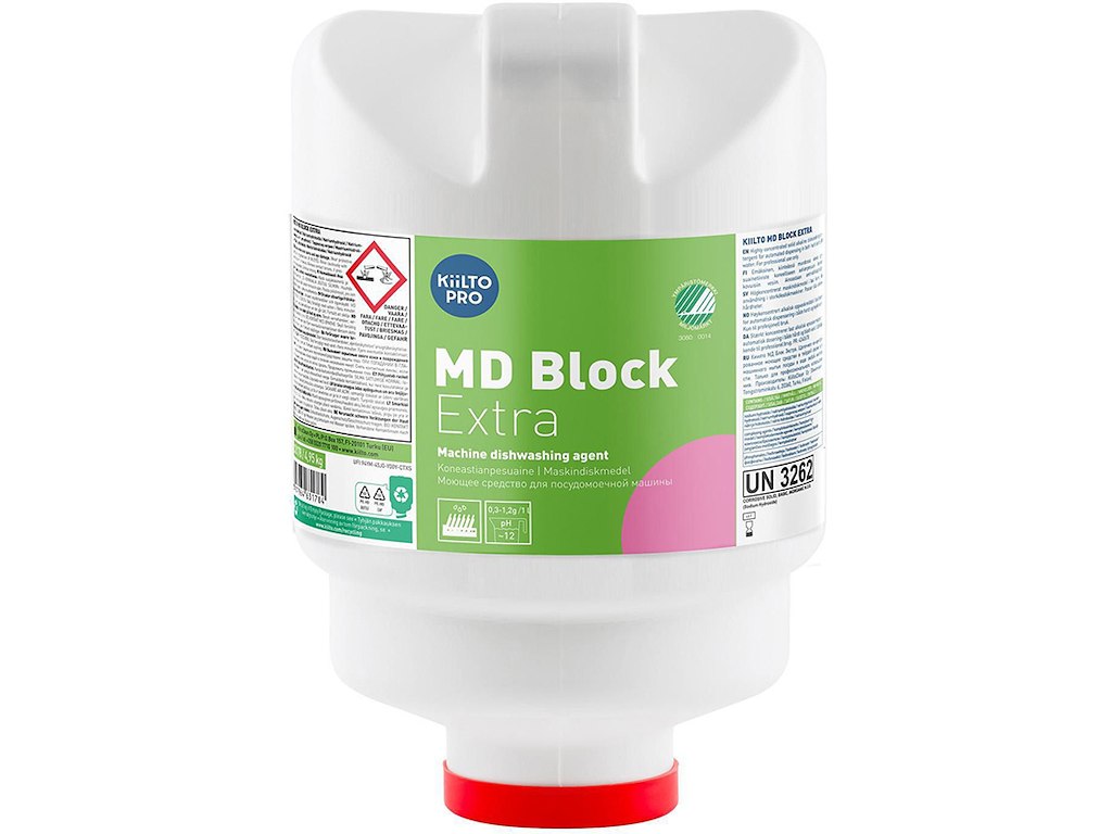 Maskinopvask, Til automatisk doseringsanlæg, Uden klor, 4.95 kg,Kiilto Pro MD Block Extra