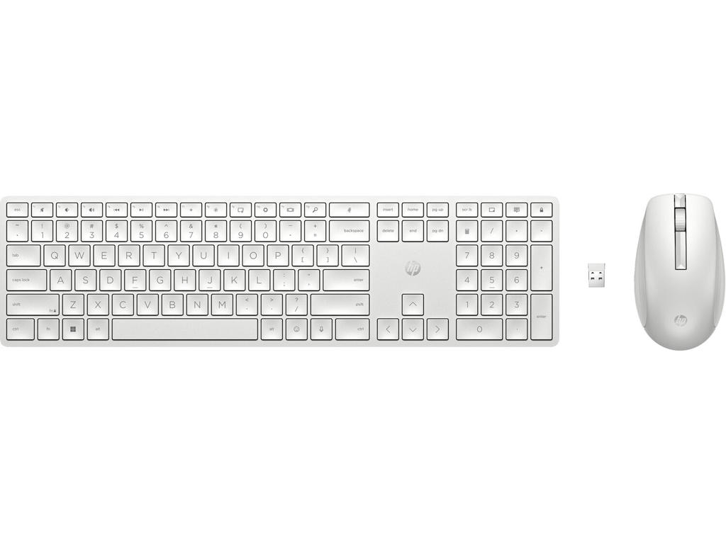 HP 650 Kombination af trådløst tastatur og trådløs mus, hvidt