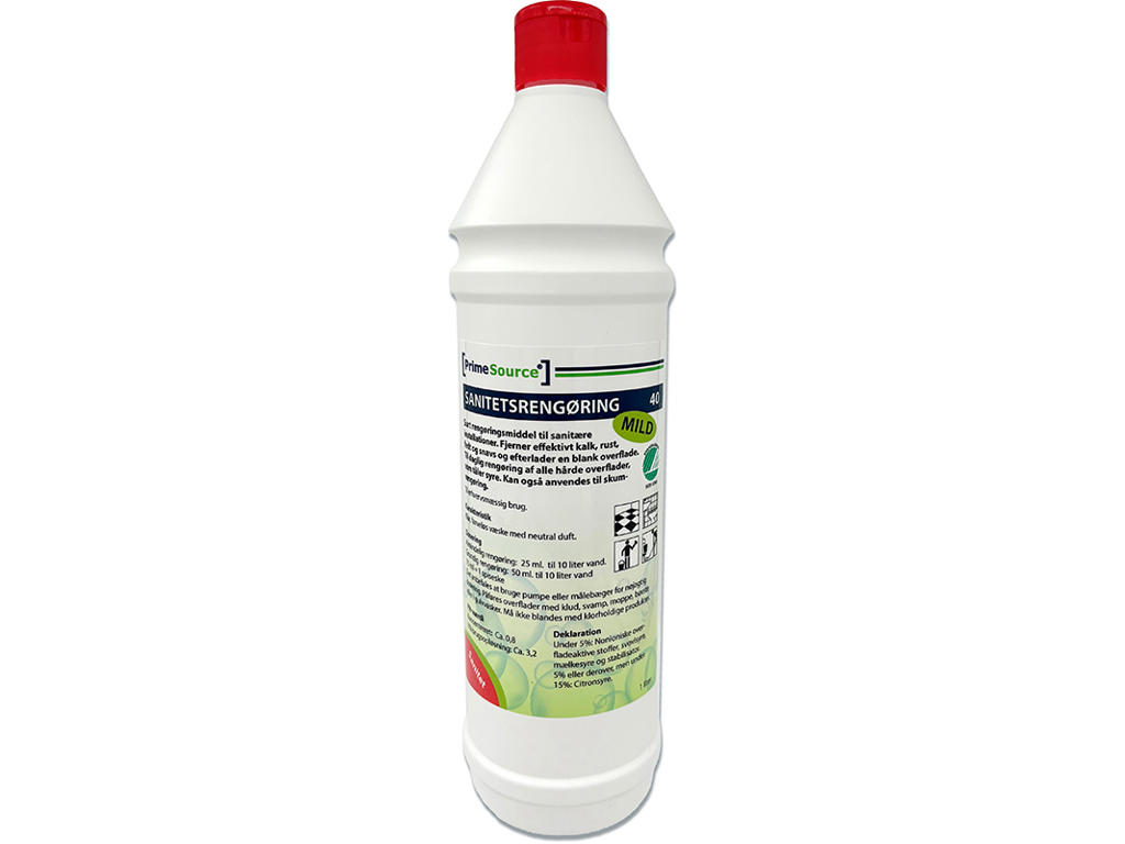 Sanitetsrengøring, Sur, Uden farve, Uden parfume, 1 liter, Prime Source Mild 42