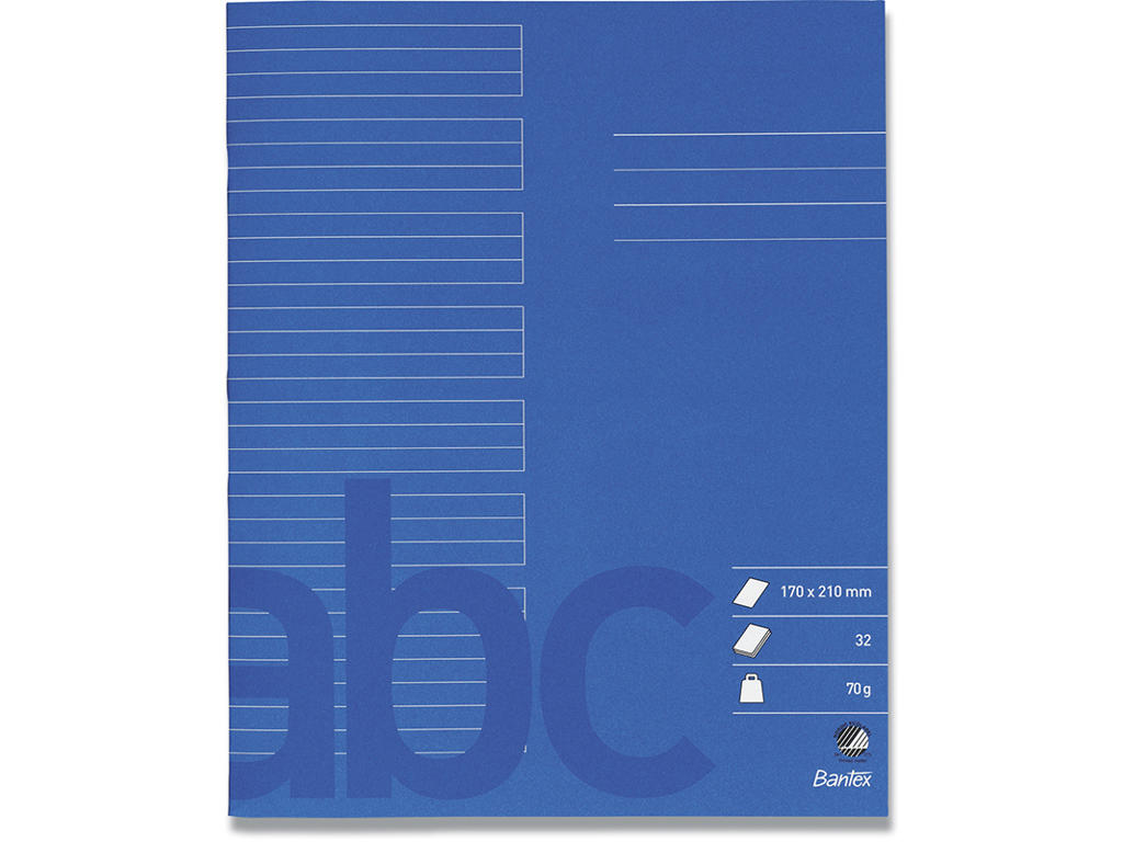 Skolehæfte, 17x21 cm, Linjeret, 8x3 linjer, Bantex Skrive 