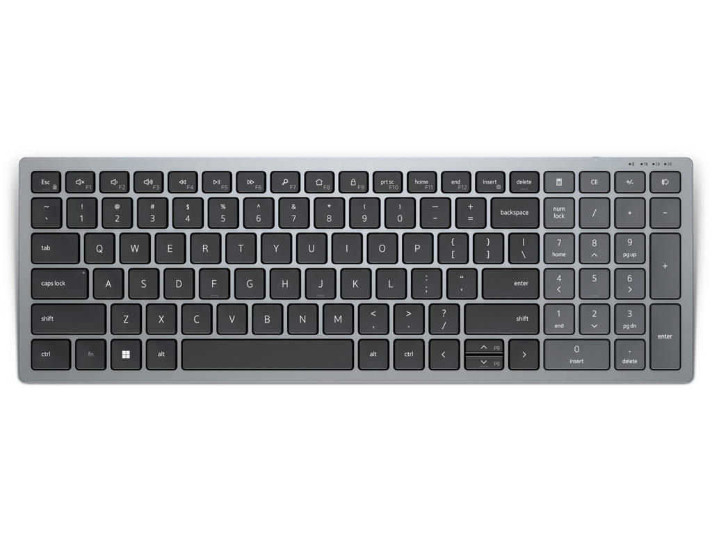 DELL KB740 tastatur Kontor RF trådløs + Bluetooth QWERTY Russisk Grå, Sort