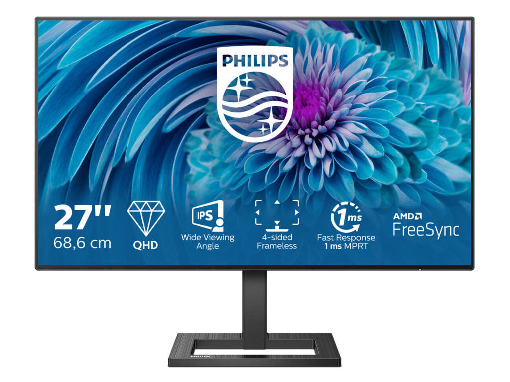 Philips E Line 275E2FAE/00 computerskærm 68,6 cm (27") 2560 x 1440 pixel Quad HD LED Sort