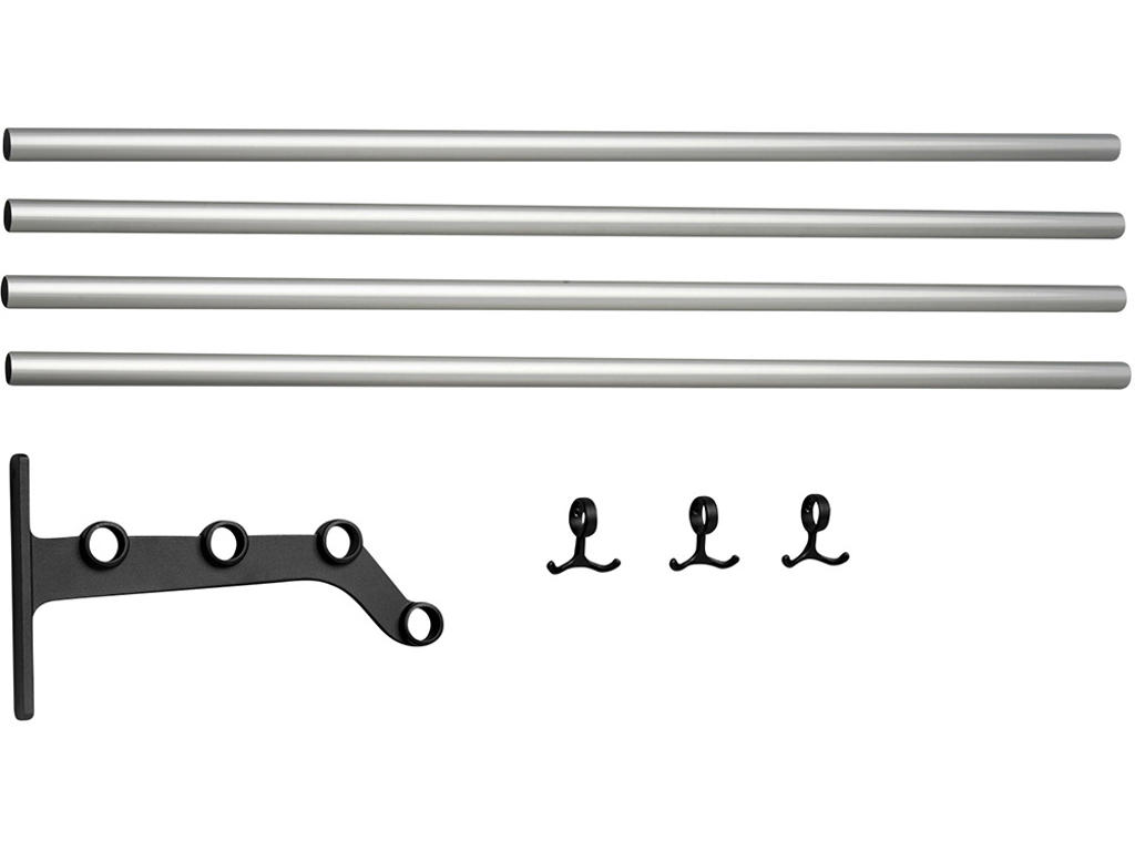 Hattehylde tillægsdel tilpasset længde, Nostalgi, Modelnr 291, Aluminium/sort, Essem Design DK