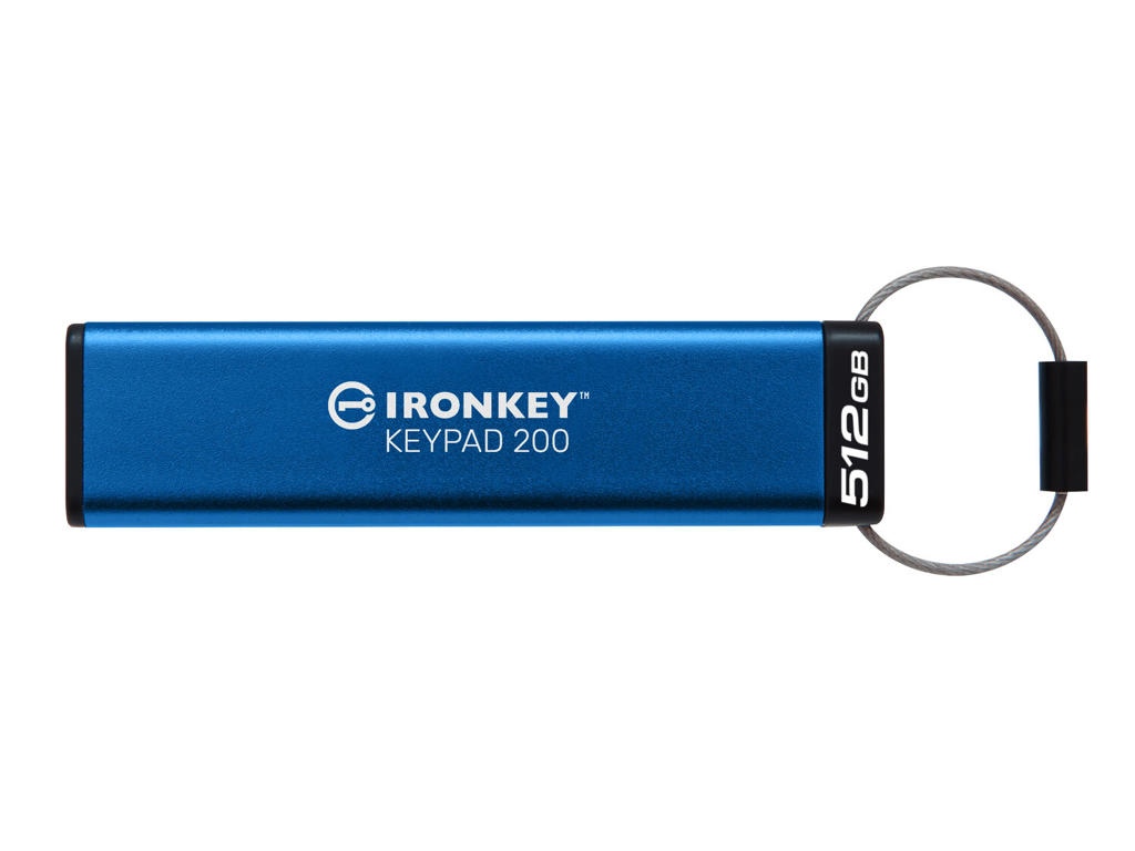 Kingston Technology IronKey 512 GB Keypad 200, FIPS 140-3, niv. 3 (afventer) AES-256 krypteret